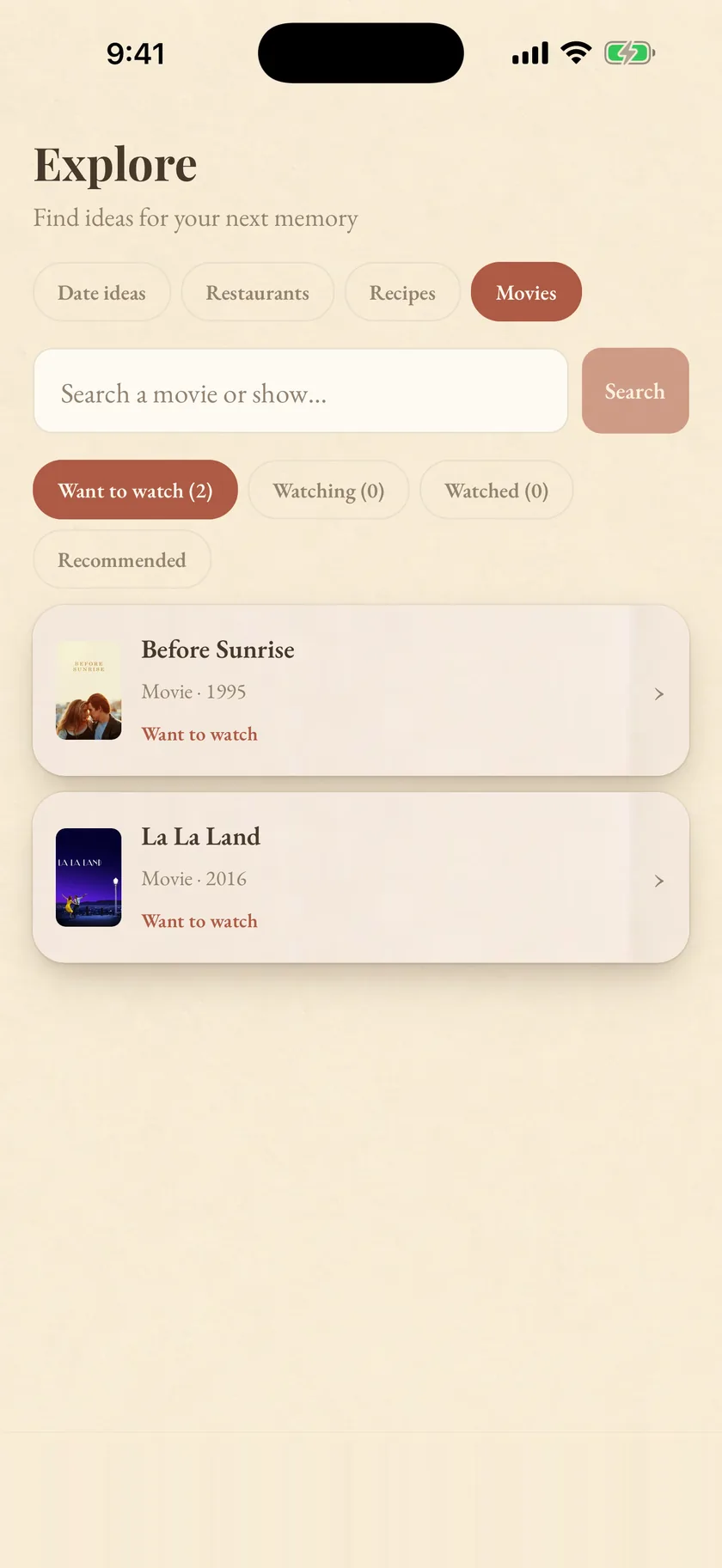 A shared watchlist with matches highlighted